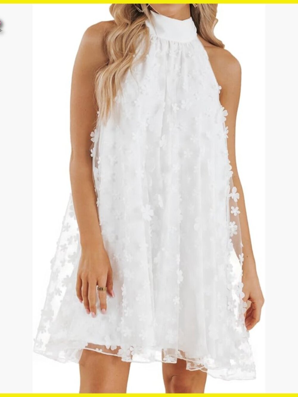 Summer Halter Mini A-Line Swing Dress Elegant Formal Cocktail Wedding Guest